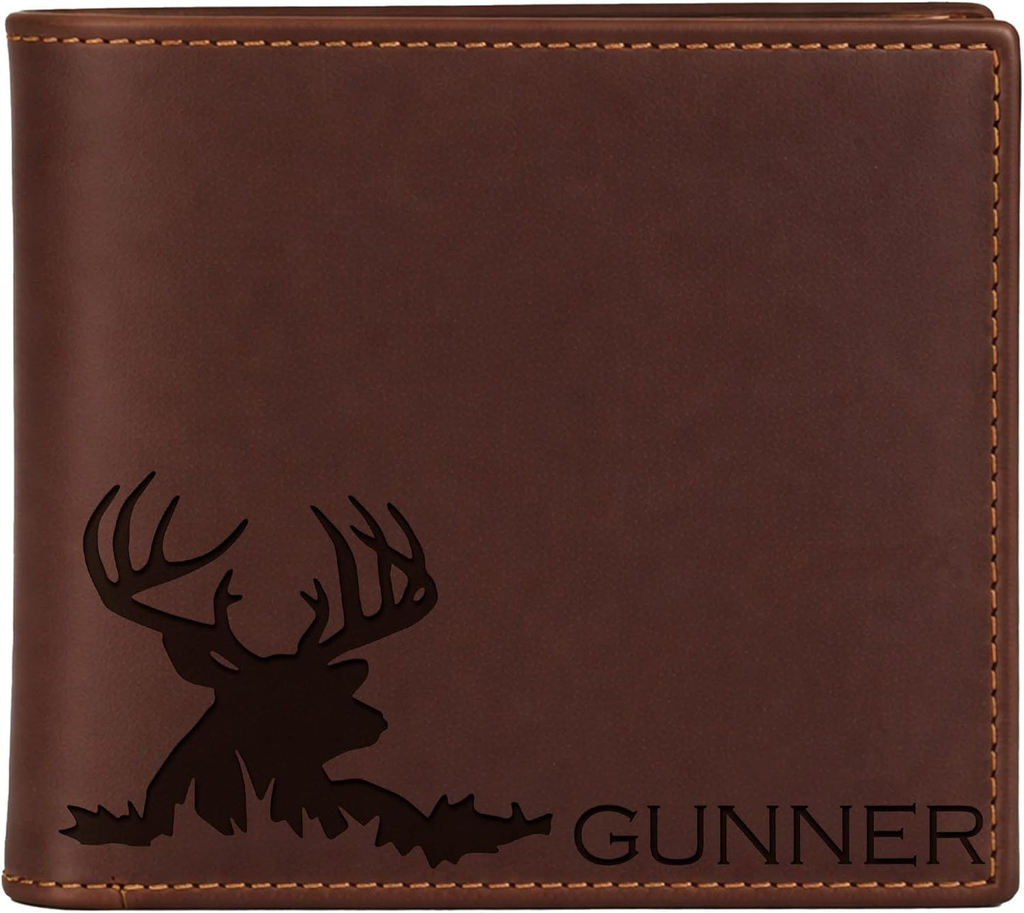 HOTCustom Wallet for Men, Personalized Genuine Leather Engraved Mens Wallet, Birthday & Christmas Gifts For Men Him Dad Son Boyfriend Husband, Gifts for Valentines Day & Fathers Day