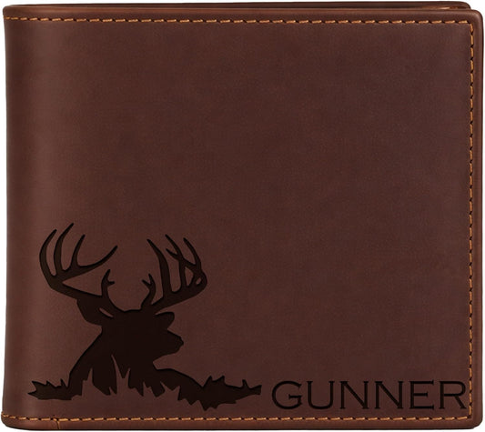 HOTCustom Wallet for Men, Personalized Genuine Leather Engraved Mens Wallet, Birthday & Christmas Gifts For Men Him Dad Son Boyfriend Husband, Gifts for Valentines Day & Fathers Day