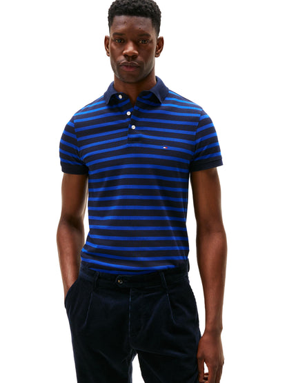 HOTTommy Hilfiger Men's Short Sleeve Polo Shirts in Slim Fit with Stretch and Organic Pique Cotton
