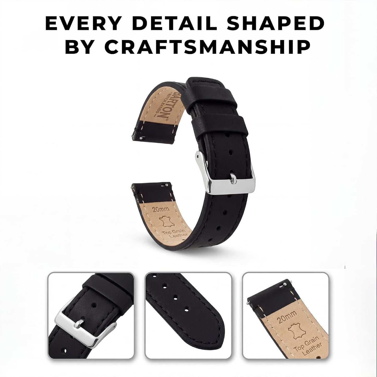 HOTBARTON WATCH BANDS - Top Grain Leather Watch Bands Compatible with Apple Watch Models - 1, 2, 3, 4, 5, 6, 7, 8, 9, 10, SE, Ultra & Ultra 2