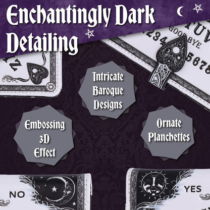 HOTNemesis Now White Spirit Board Embossed Purse, Gothic Ouija Design, Intricate Baroque Detailing, Occult Stylish Accessory, 18.5cm