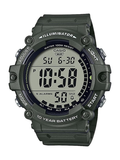 HOTCasio Illuminator AE1500WH Series | 10-Year Battery | LED Backlight | 5-Alarms | 1/100 Sec Stopwatch | Men's Digital Watch
