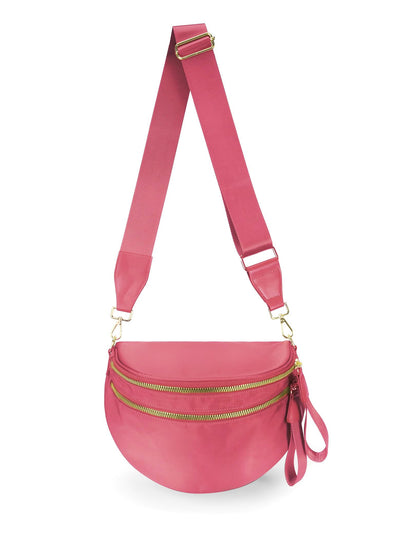 HOTFEIBOON Spacious Nylon Crossbody Bag Bum Bag Handbags Wallets Purses Trendy Shoulder Bag for Women