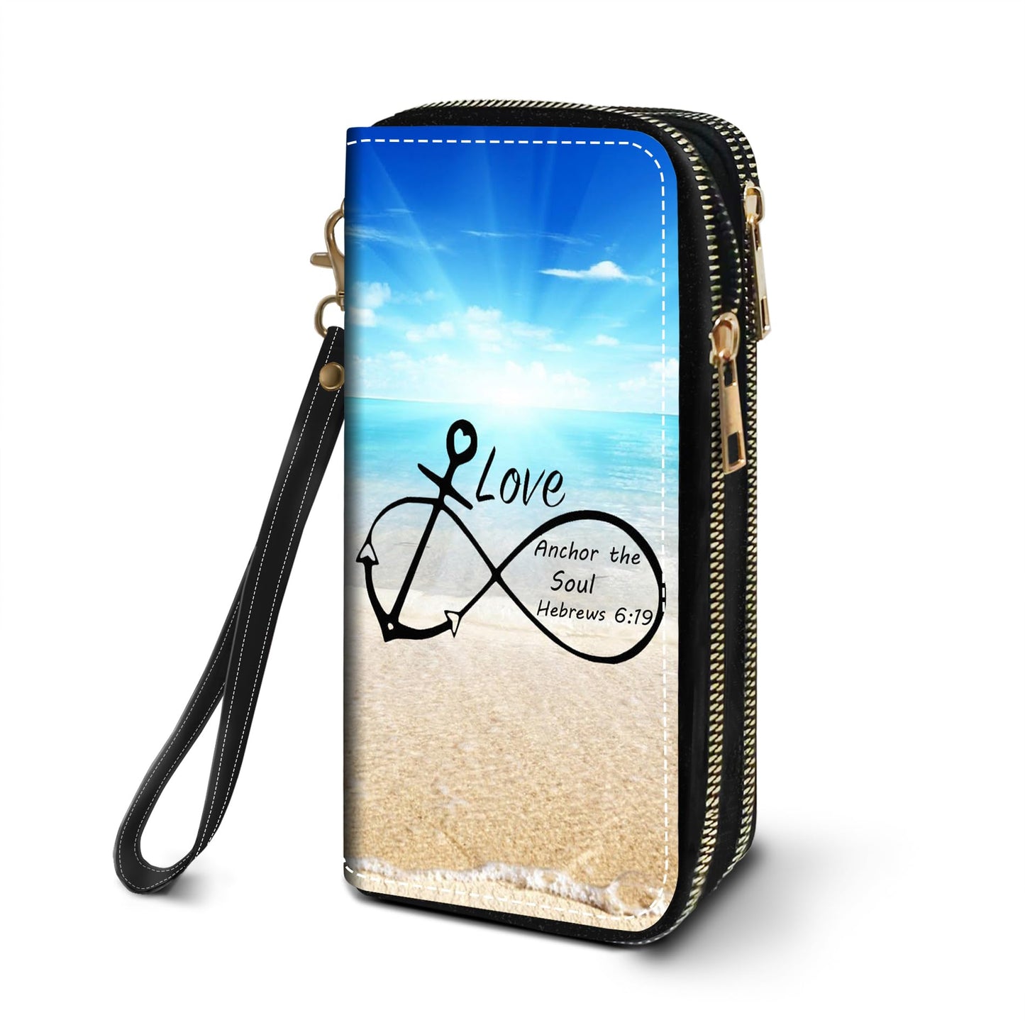 HOTWomen's Large Capacity Wallet PU Leather Double Zipper Clutch Purse Multifunctional Wallet with Removable Wristlet Strap for Smart Phone/Coin/Card/Cash, Flower Butterfly