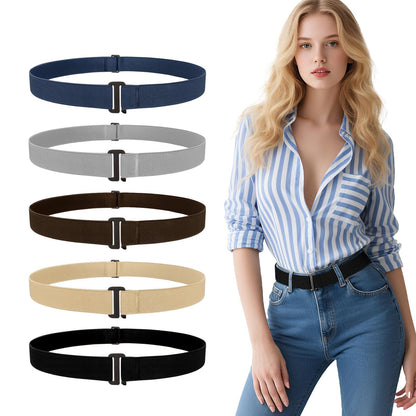 HOTJASGOOD 3/4/5/6 Pack No Show Stretch Belts for Women Invisible Elastic Belt for Jeans Pants Shirt Sweater Tuck Band