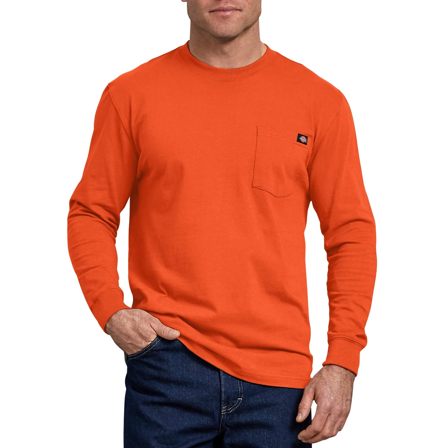 HOTDickies Men's Big and Tall Long Sleeve Heavyweight Crew Neck