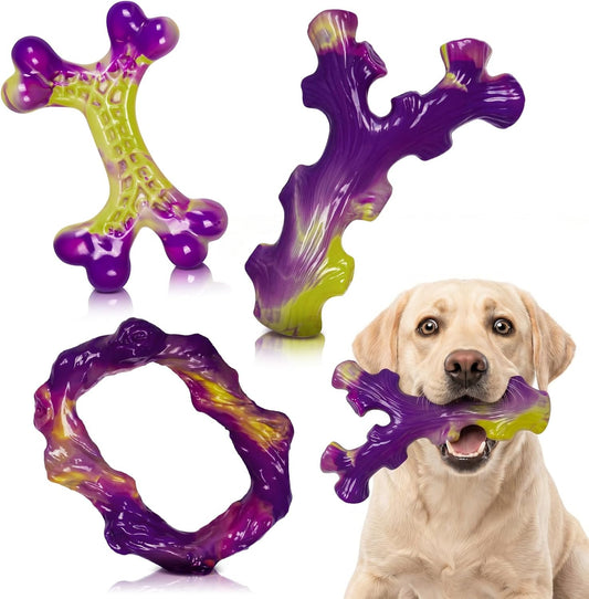HOTFrienhund Tough Dog Toys for Aggressive Chewers 3 Pack, Indestructible Dog Toys for Large Dogs, Dog Chew Toys, Aggressive Chew Toys to Keep Them Busy, Dog Toy for 30-75lbs Medium/Large Breeds