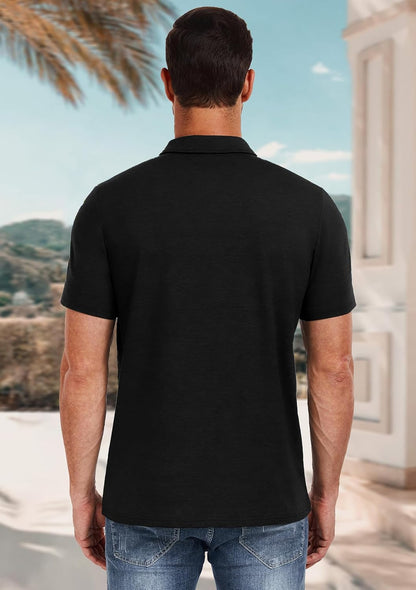 HOTPEGENO Mens Polo Shirts Short Sleeve Casual Cotton Golf Shirts Performance Polo Shirts for Men
