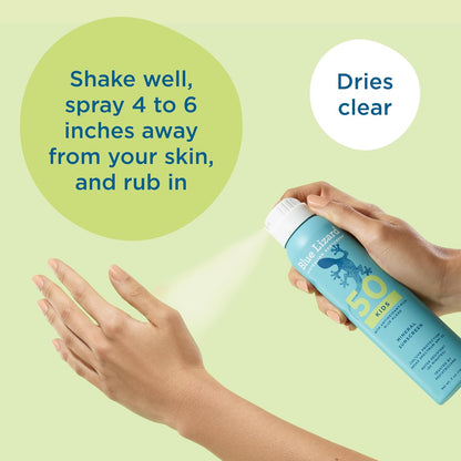 HOTBlue Lizard Kids Mineral Sunscreen Spray SPF 50+, Brand, Broad-Spectrum UVA/UVB Protection, Water-Resistant, Zinc Oxide Formula, 5 fl oz