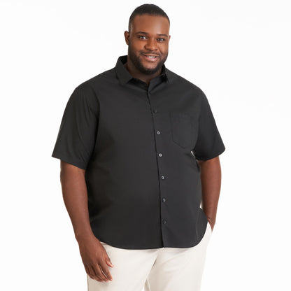 HOTVan Heusen Men's Big and Tall Wrinkle Free Short Sleeve Button Down Shirt, No-Tuck Length, Comfortable Stretch Fabric