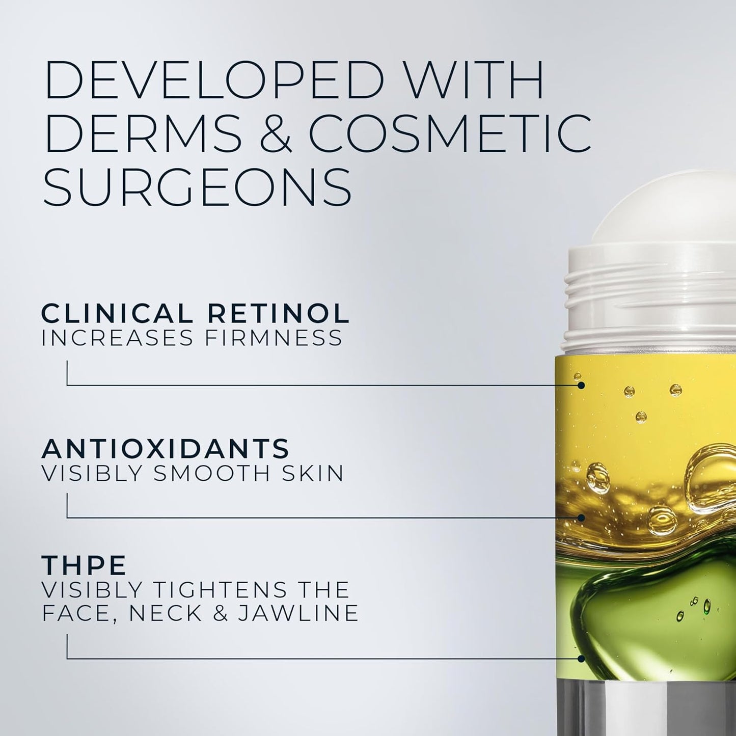 HOTRoC Derm Correxion Retinol Firming Serum Stick with Antioxidants to Visibly Tighten and Firm Wrinkles and Laugh Lines For Men and Women + Retinol Eye Cream Packette, 1.0 oz (Packaging May Vary)
