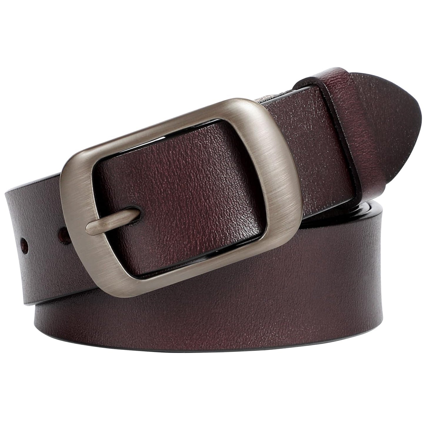 HOTWHIPPY Women Leather Belts for Jeans Pants Fashion Dress Belt for Women with Solid Pin Buckle