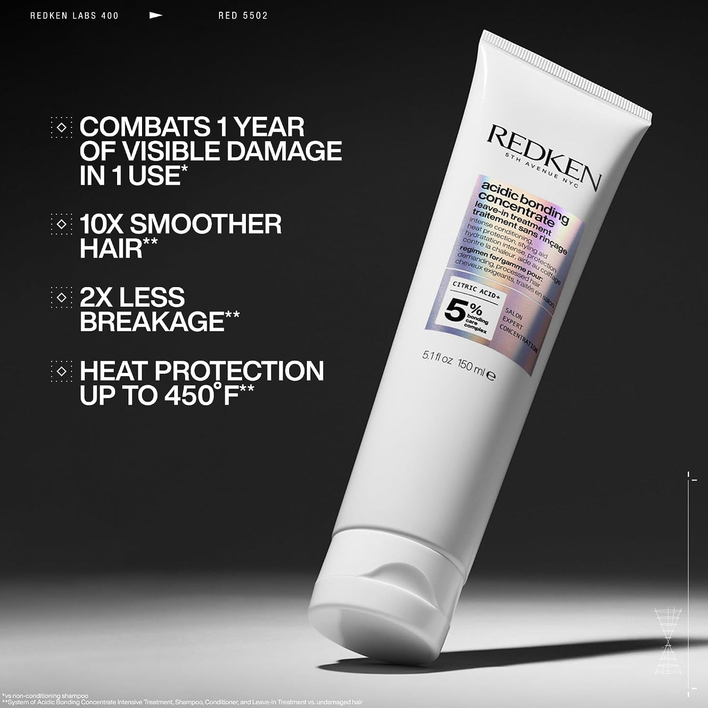 HOTRedken Acidic Bonding Concentrate Leave In Conditioner - For Weak & Damaged Hair, Bond Building & Strengthening Hair Repair Treatment, Smooths & Provides Heat Protection