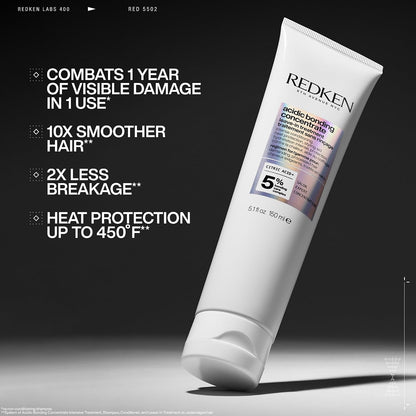 HOTRedken Acidic Bonding Concentrate Leave In Conditioner - For Weak & Damaged Hair, Bond Building & Strengthening Hair Repair Treatment, Smooths & Provides Heat Protection