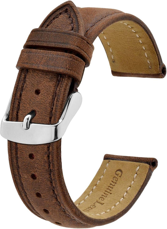 HOTBISONSTRAP Watch Strap, Vintage Leather Replacement Bracelet, Band Width-14mm 15mm 16mm 17mm 18mm 19mm 20mm 21mm 22mm 23mm 24mm