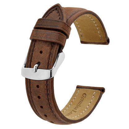 HOTBISONSTRAP Watch Strap, Vintage Leather Replacement Bracelet, Band Width-14mm 15mm 16mm 17mm 18mm 19mm 20mm 21mm 22mm 23mm 24mm