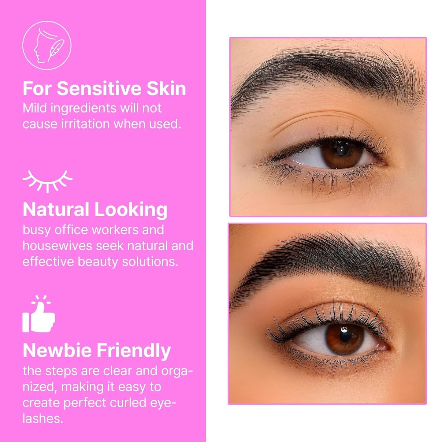 HOTKorean Lash Lift Kit - 5 Sets At Home Eyelash Perm Kit with Upgraded Glue, Eyelash Lift, DIY Lash Perm Easy for Beginner & Professional, Semi Permanent Perming Wave Suitable For Salon & Home