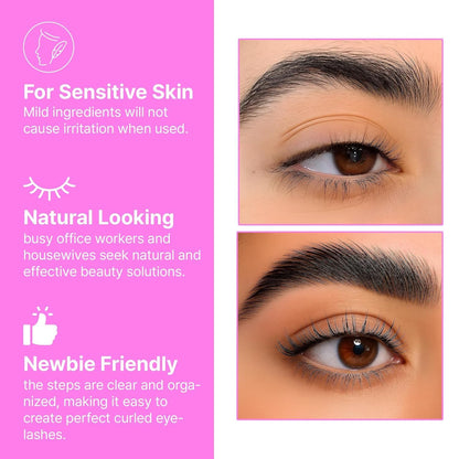 HOTKorean Lash Lift Kit - 5 Sets At Home Eyelash Perm Kit with Upgraded Glue, Eyelash Lift, DIY Lash Perm Easy for Beginner & Professional, Semi Permanent Perming Wave Suitable For Salon & Home