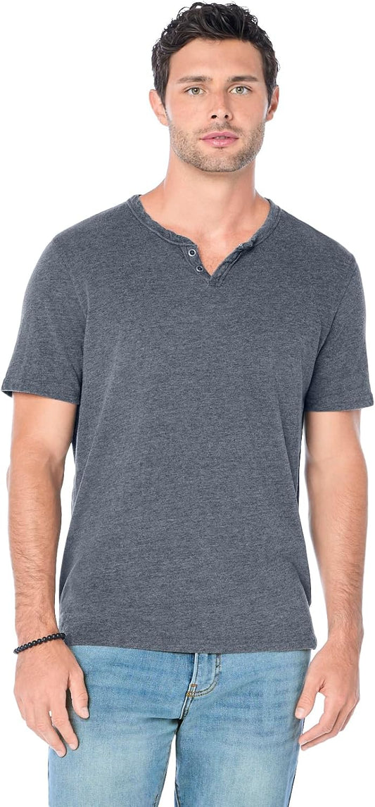 HOTLucky Brand Men's Venice Burnout Notch Neck Tee Shirt