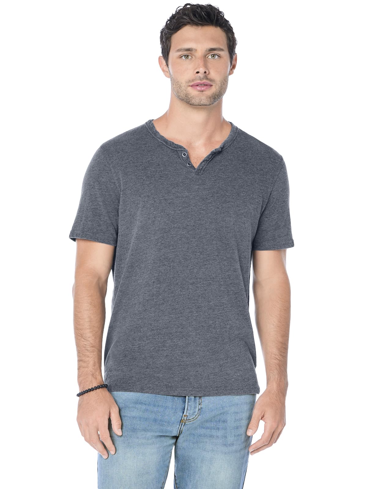 HOTLucky Brand Men's Venice Burnout Notch Neck Tee Shirt