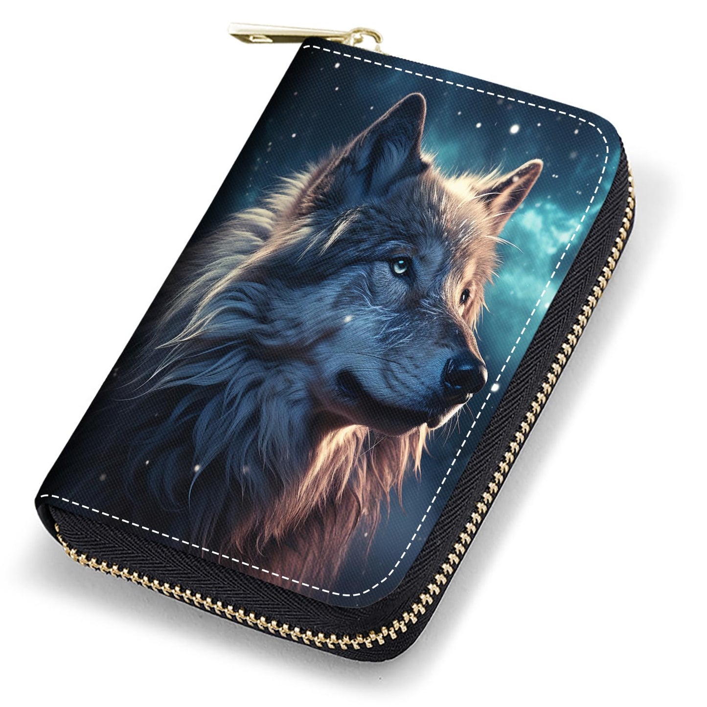 HOTCredit Card Holder Wallets for Women, RFID Blocking Small Leather Card Case Wallet with Zipper Accordion Wallets, Floral Quote Bible Verse Psalm 46:10