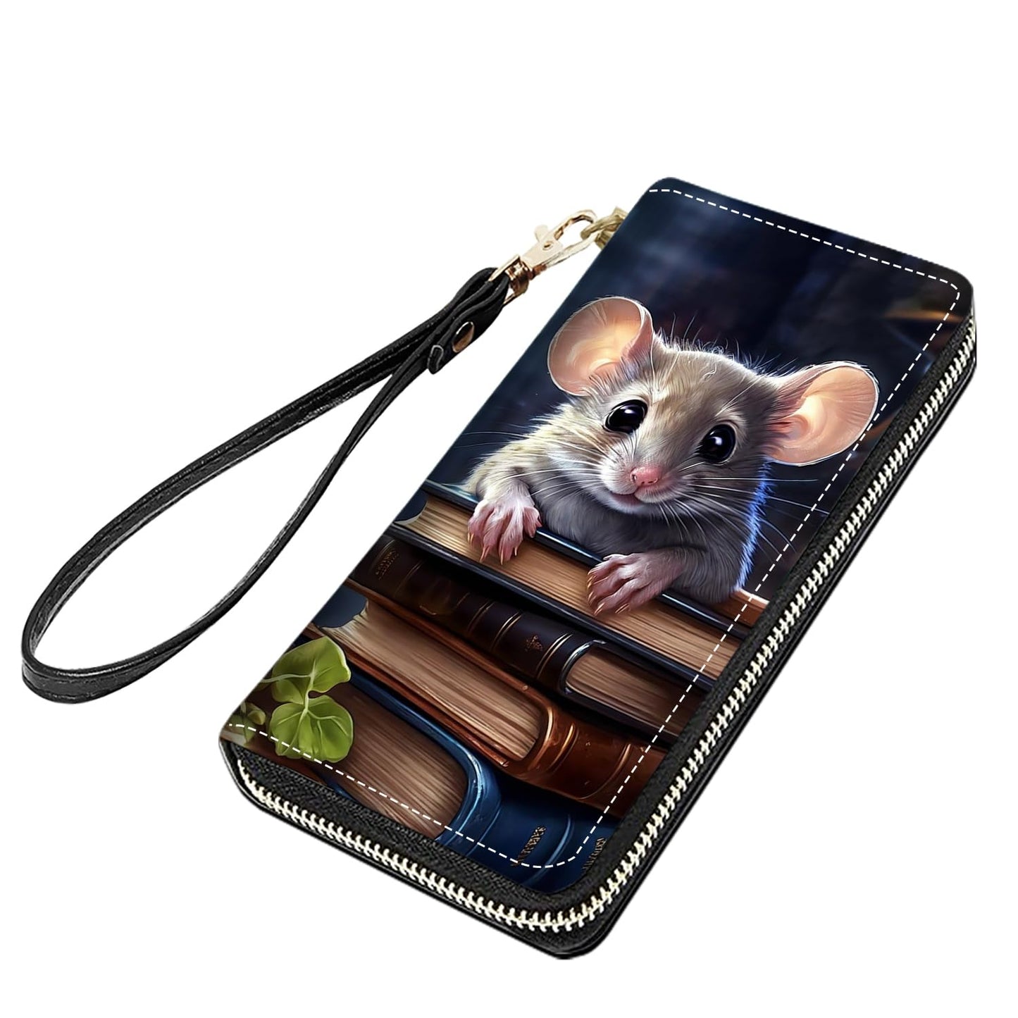 HOTCute Sloth Print Women Large Capacity PU Leather Zip Around Wallet, Multifunctional Clutch Purse for Cash/Card/Coin/Smart Phone