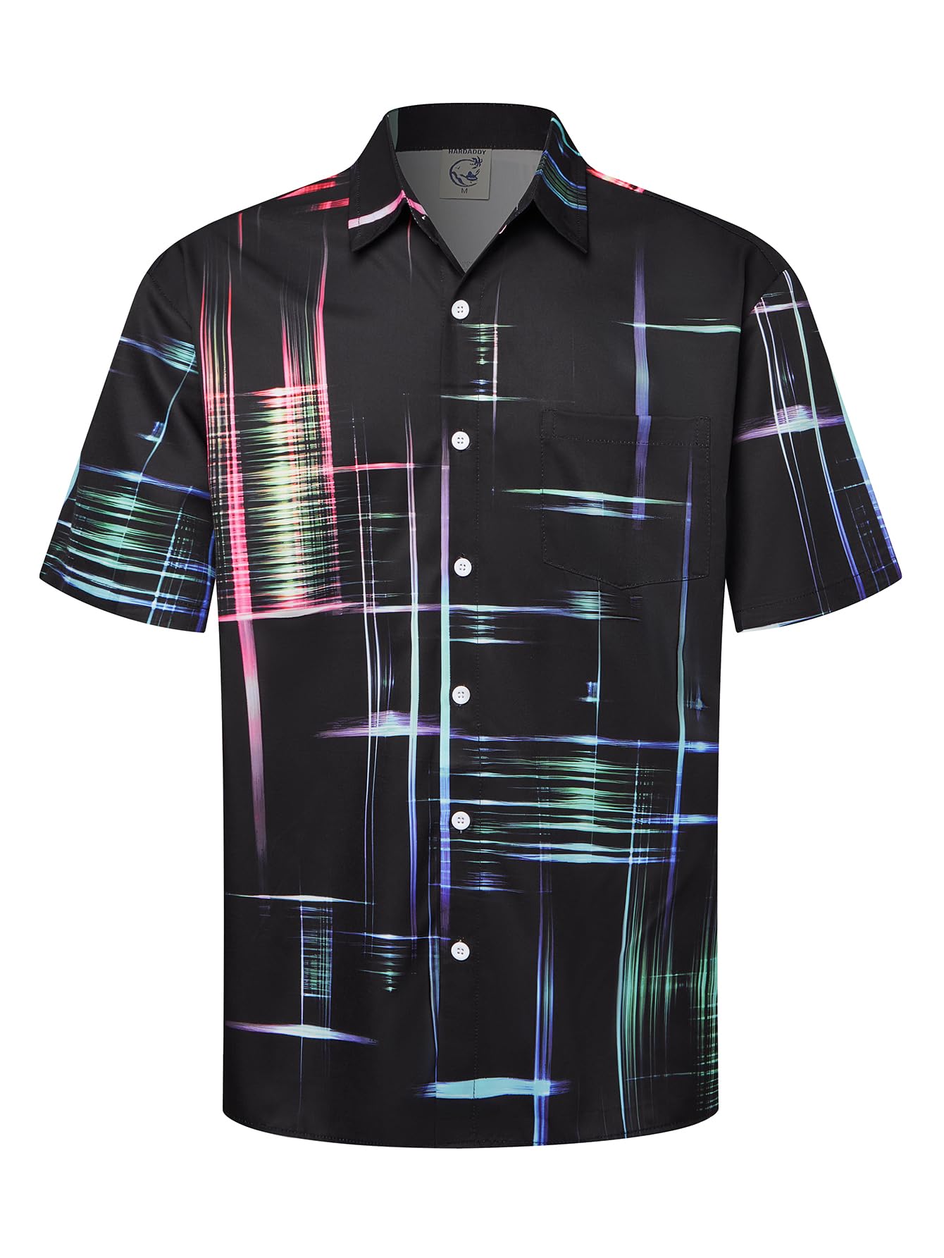 HOTHardaddy Men's Hawaiian Shirt Short Sleeves Printed Button Down Summer Beach Casual Shirts