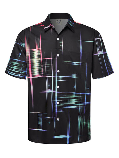 HOTHardaddy Men's Hawaiian Shirt Short Sleeves Printed Button Down Summer Beach Casual Shirts