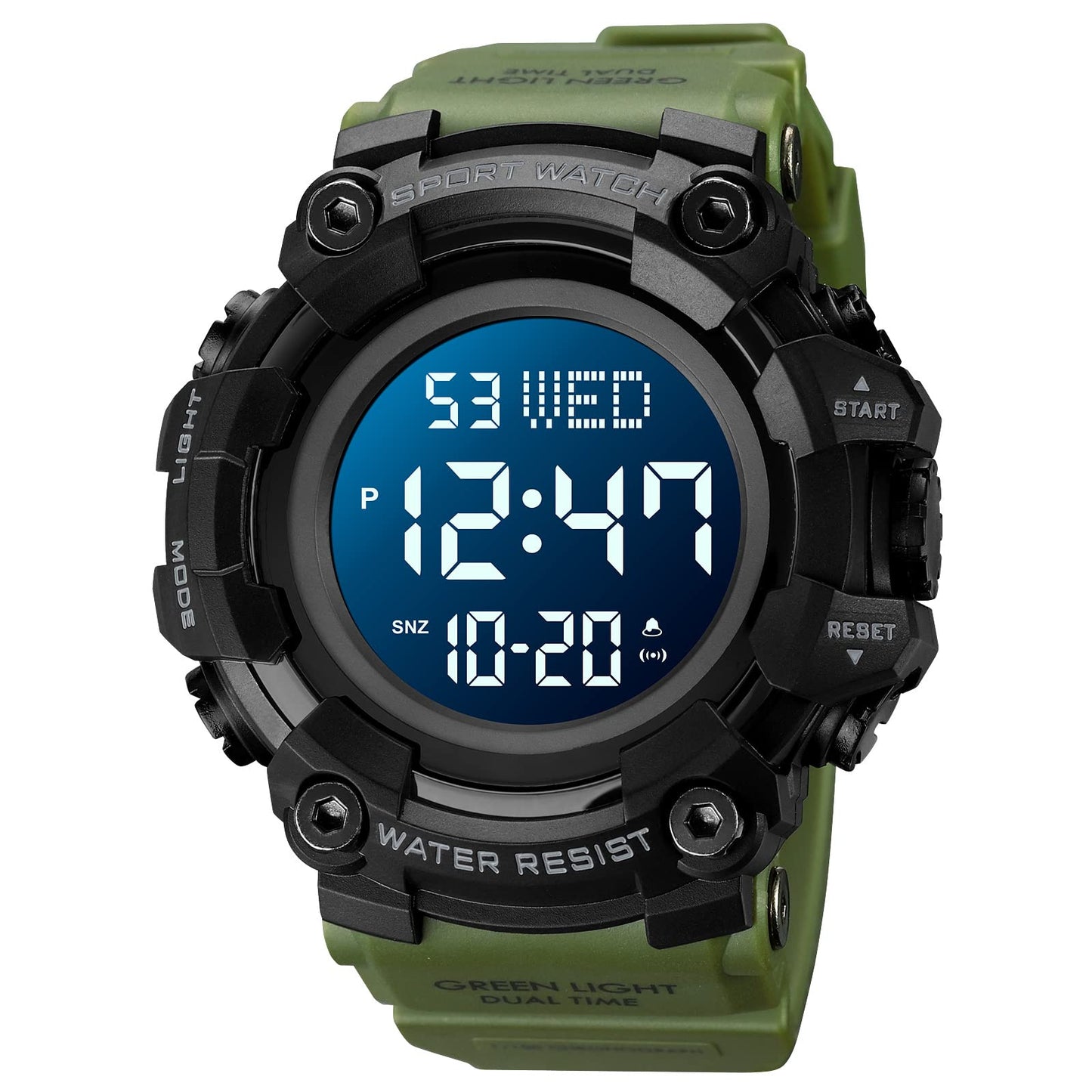 HOTFANMIS Mens Military Multifunction Digital LED Watch Electronic Waterproof Alarm Quartz Sports Watch