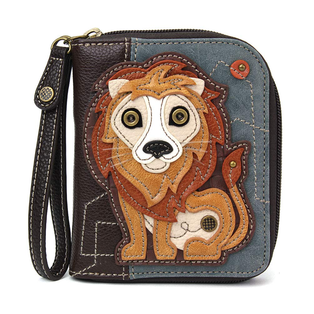 HOTCHALA Zip Around Wallet, Wristlet, 8 Credit Card Slots, Sturdy Pu Leather - Frog - Turquoise