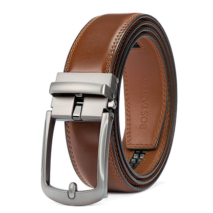 HOTBOSTANTEN Mens Belt Leather Ratchet 1 3/8'' Belt For Men Gift Dress and Casual with Adjustable Buckle, Trim to Fit