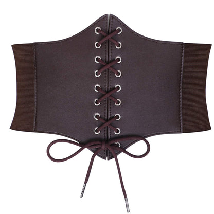 HOTJASGOOD Women’s Elastic Costume Waist Belt Lace-up Tied Waspie Corset Belts for Women