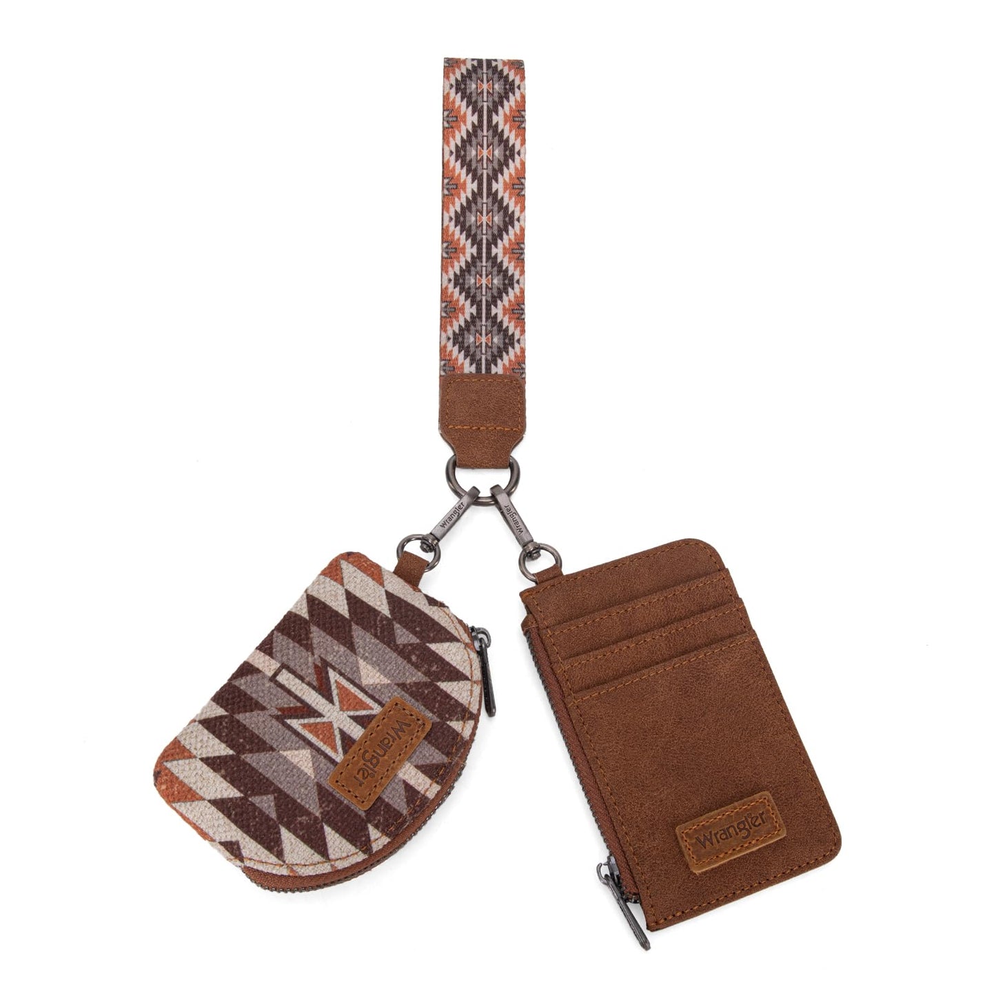 HOTWrangler Western Keychain Wristlet Wallets for Women Retro Dual Pouch Wristlet Credit Card Holder Wallet with Zipper Pocket WG2214-W0051BK