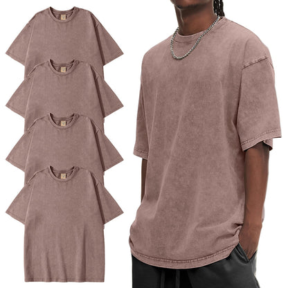 HOTEiscntd Mens Oversized T-Shirts Heavyweight Cotton Vintage Unisex Baggy Tee