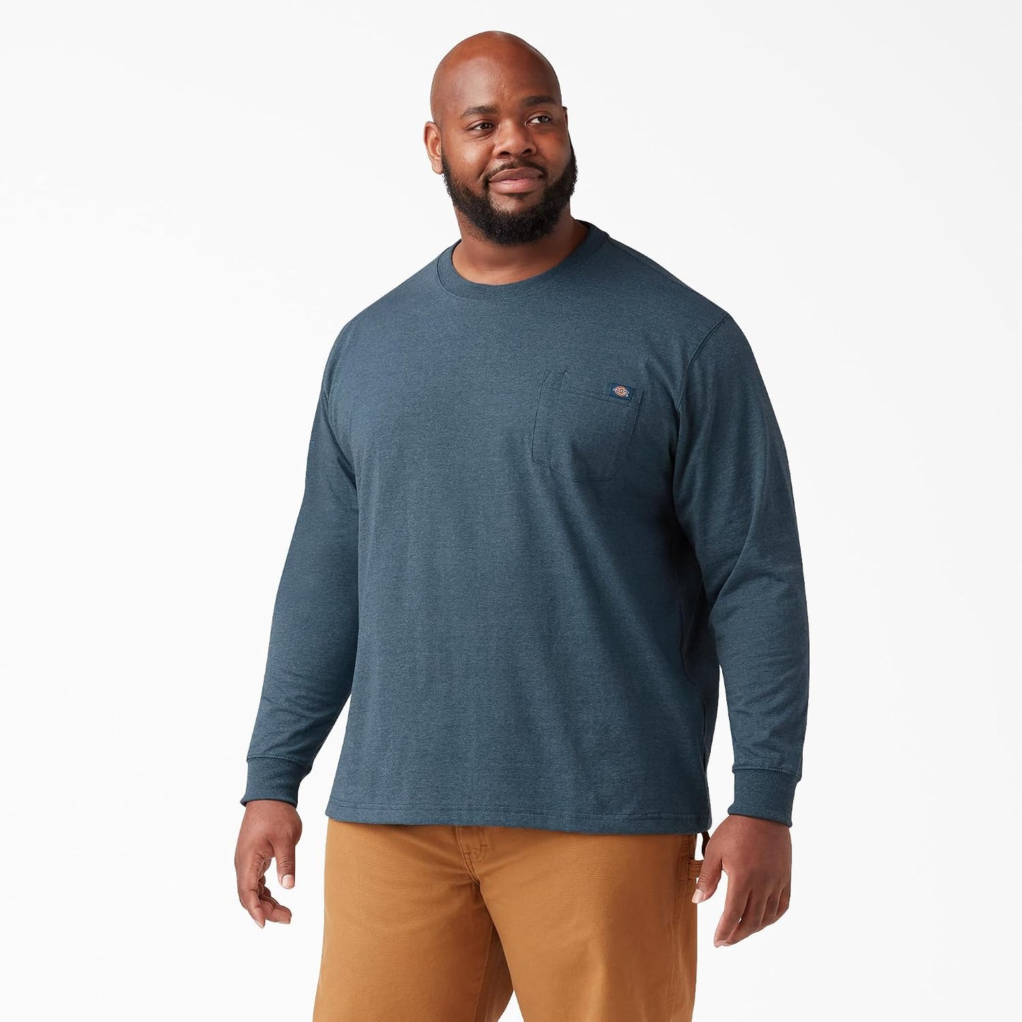 HOTDickies Men's Big and Tall Long Sleeve Heavyweight Crew Neck