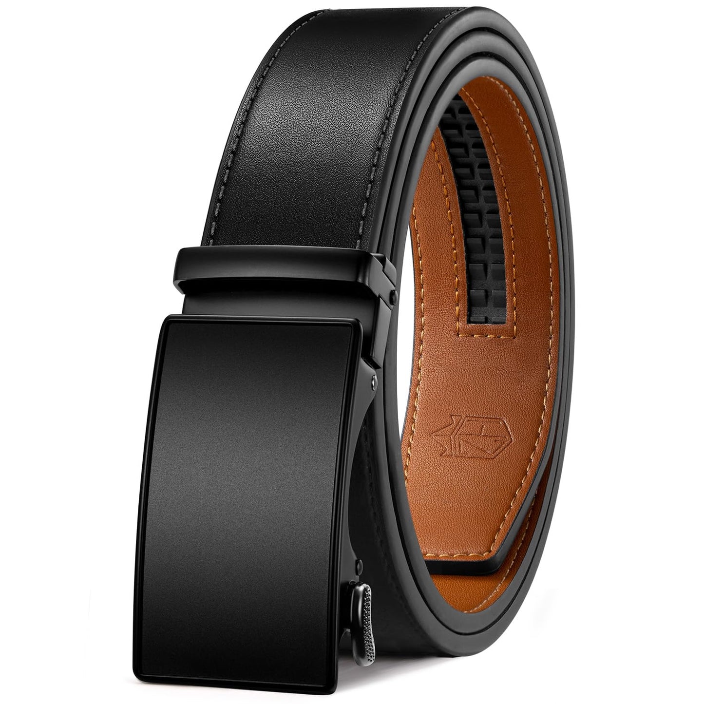 HOTZitahli Belt Men,Leather Ratchet Belt for Men Dress Casual Every Day with Adjustable Buckle,Trim to Fit For Gift
