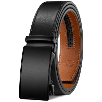 HOTZitahli Belt Men,Leather Ratchet Belt for Men Dress Casual Every Day with Adjustable Buckle,Trim to Fit For Gift