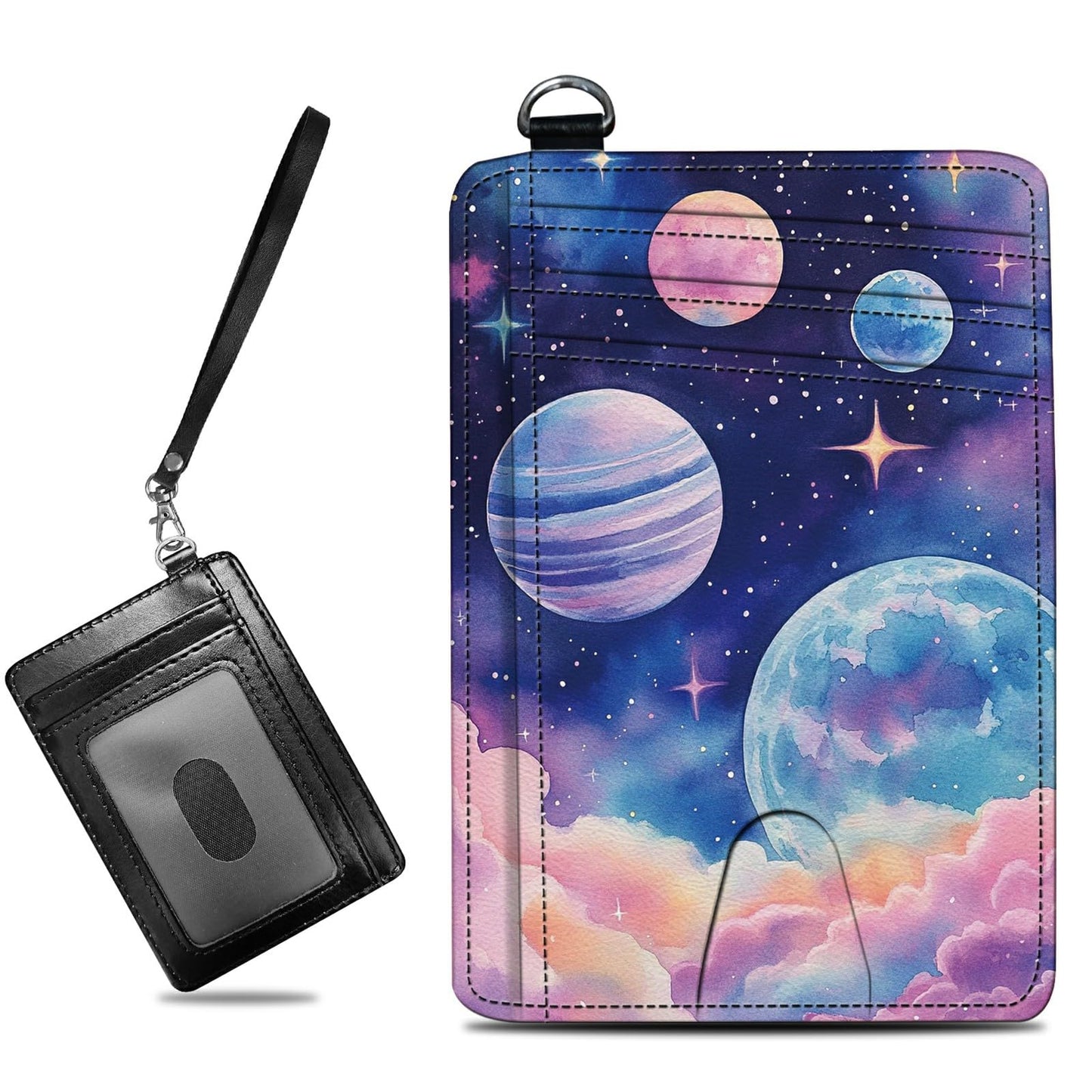 HOTCute Credit Card Holder with Zipper, Crow Skull RFID-Blocking Card Case Small Wallet for Women Men, Multi-slot Card Organizer Case Travel Accordion Wallet