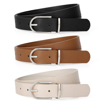HOTTRIWORKS 3 Pack Women Belts For Jeans Pants Dresses Ladies Leather Waist Belts