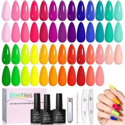 HOTBeetles Gel Nail Polish Kit with U V Light - 80Pcs 55 Colors Gel Nail Kit | Color Enchantment with Everything Base Top Coat Beginner Starter at Home Nails Kit Manicure DIY Salon Tools Gifts for Women