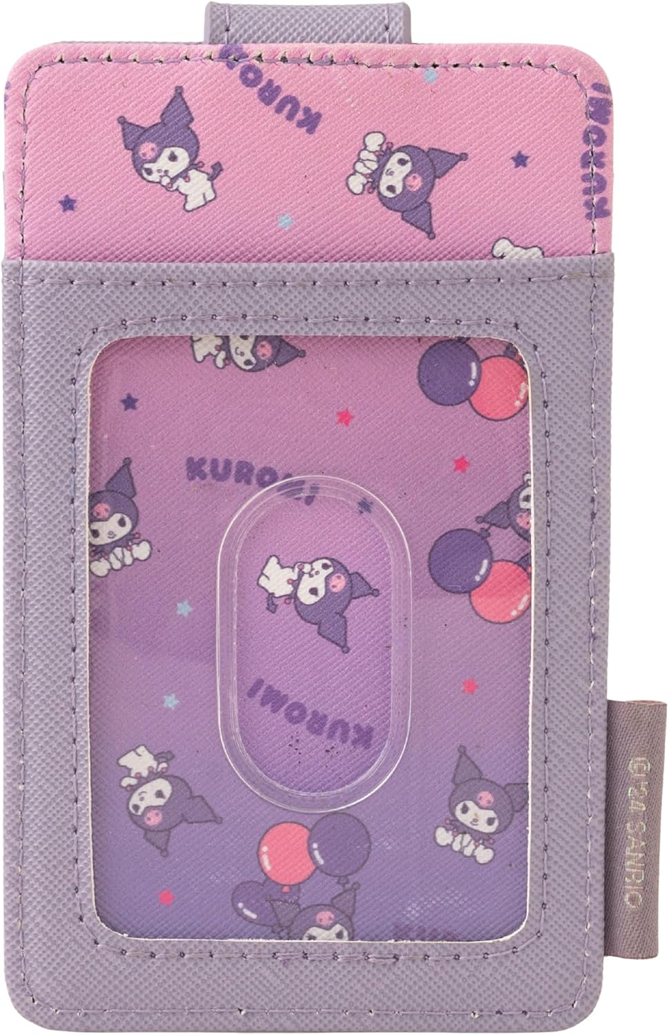 HOTSlim Kitty Friends RFID Blocking Credit Cards Holder Wallet Japanese Cute Characters with Window ID Slot (Kuromi's Purple)