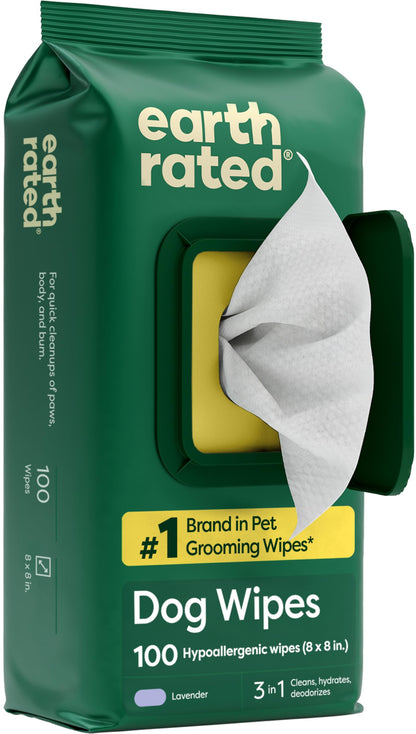 HOTearth rated Pet Wipes for Dogs and Cats, Hypoallergenic, Cleaning and Hydrating, for Grooming Paws, Body and Butt, Unscented, 400 Count