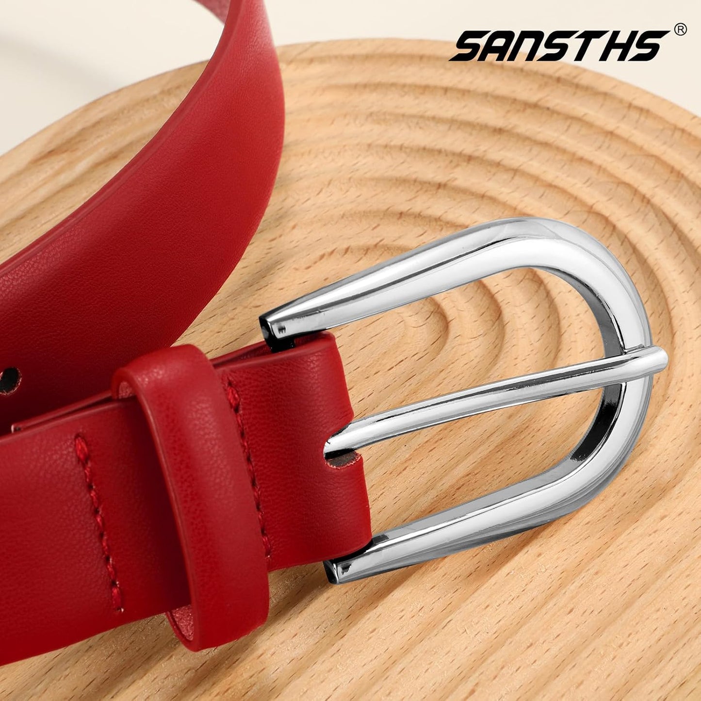 HOTWomen Belt for Jeans Pants Fashion Gold Buckle Ladies Dress Waist Belt