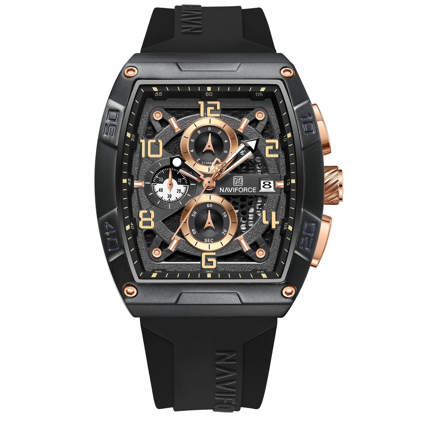 HOTNAVIFORCE Men Quartz Watch Auto Date Week Business Dress Analog Wrist Watches