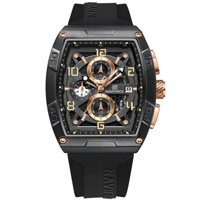 HOTNAVIFORCE Men Quartz Watch Auto Date Week Business Dress Analog Wrist Watches