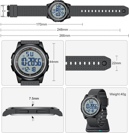 HOTGOLDEN HOUR Ultra-Thin Minimalist Sports Waterproof Digital Watches Men with Wide-Angle Display Rubber Strap Wrist Watch for Men Women