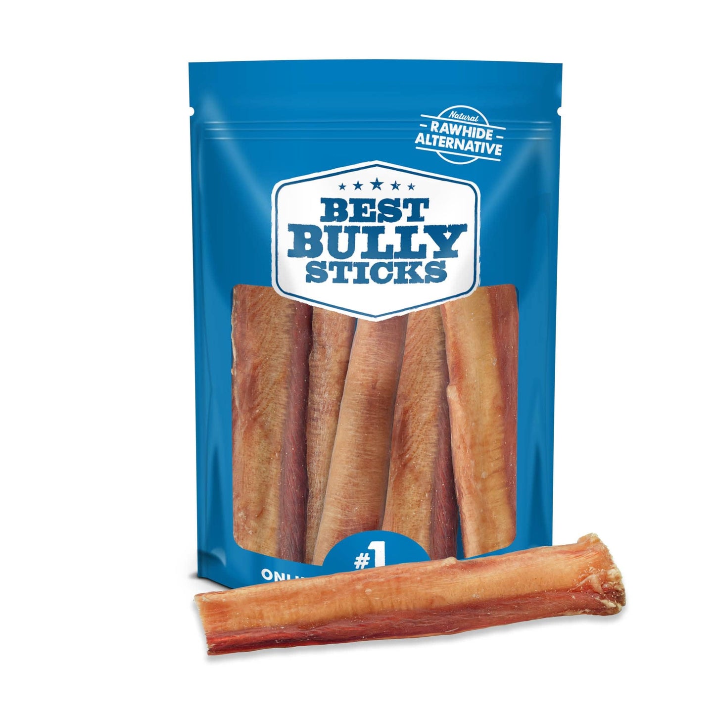 HOTBest Bully Sticks Thick Bully Sticks Dog Chews, 6", 5 Count | 100% grass-fed beef, single ingredient natural dog chews, easily digestible, long lasting, rawhide-free, grain-free