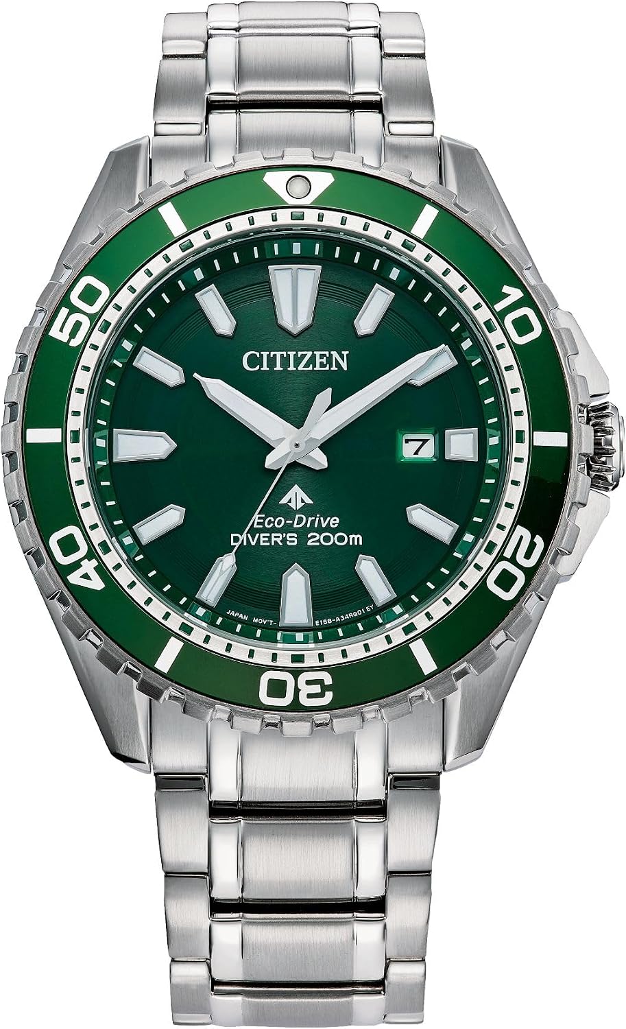HOTCitizen Men's Promaster Sea Eco-Drive Stainless Steel Watch, 3-Hand Date, One-Way Rotating Bezel, ISO Compliant, Luminous Hands and Markers