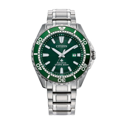 HOTCitizen Men's Promaster Sea Eco-Drive Stainless Steel Watch, 3-Hand Date, One-Way Rotating Bezel, ISO Compliant, Luminous Hands and Markers