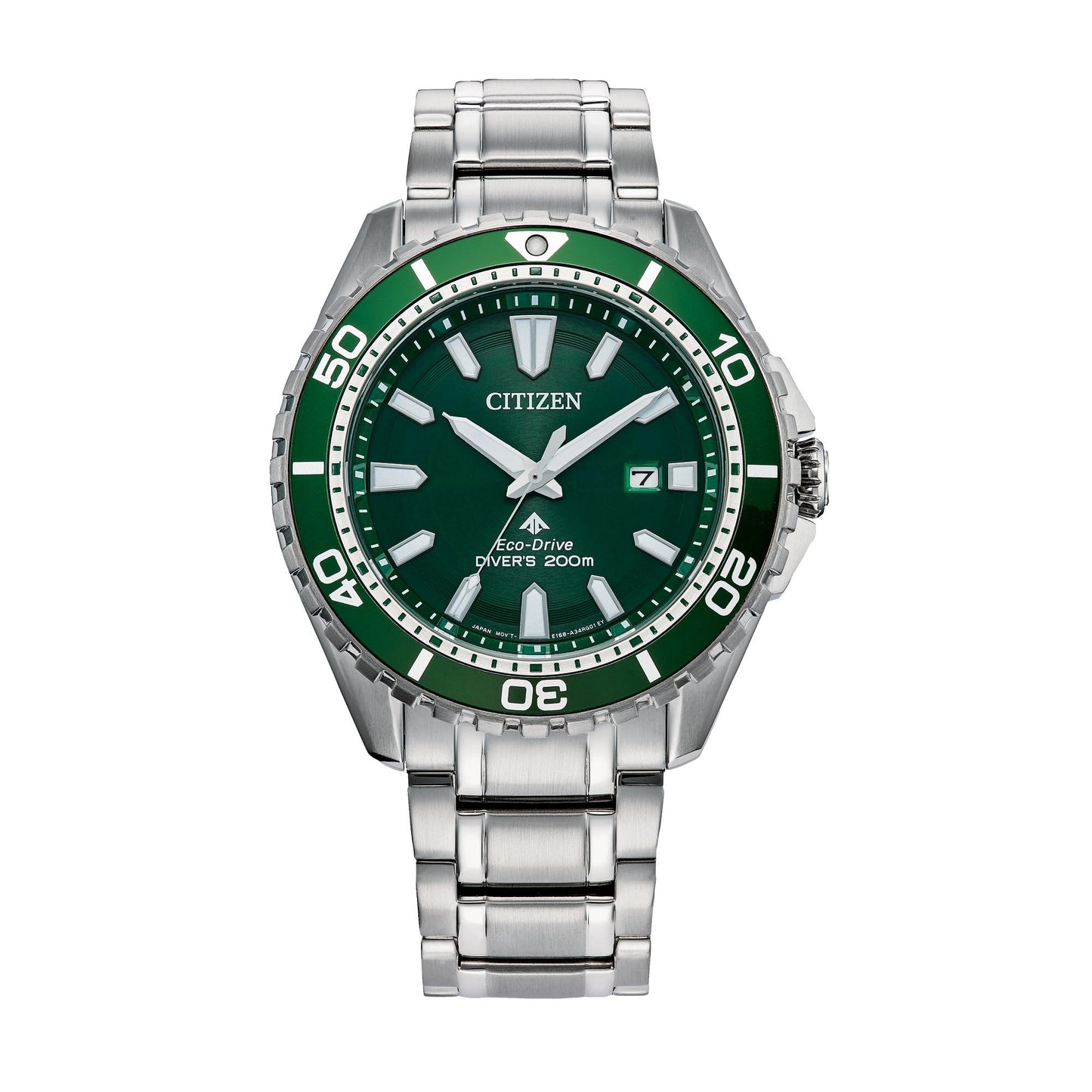 HOTCitizen Men's Promaster Sea Eco-Drive Stainless Steel Watch, 3-Hand Date, One-Way Rotating Bezel, ISO Compliant, Luminous Hands and Markers
